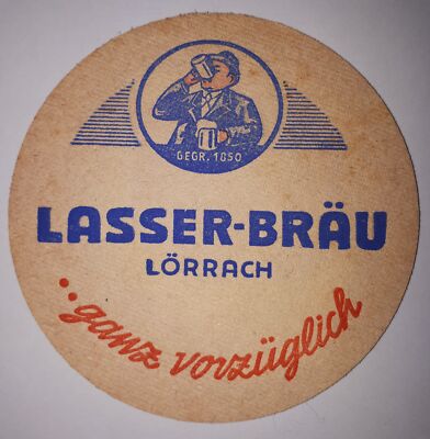 OLD SOUS BOCK - BEER LID - LASSER-BRAÜ LÖRRACH LASSER-BEER ALWAYS TASTES GOOD!