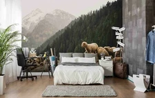 3D Forest Sheep Wallpaper Wall Mural Removable Self-adhesive Sticker874