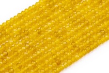 3x2MM Yellow Jade Beads Grade AAA Faceted Rondelle Loose Beads 13.5"