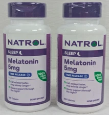 Natrol - Melatonin - Time Release - 5 mg - 100 Tabs - 2 Pack - exp: 04/27