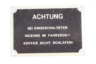 1 X Sign Metal Sign Do Not Sleep In The Suitcase With The Heater On