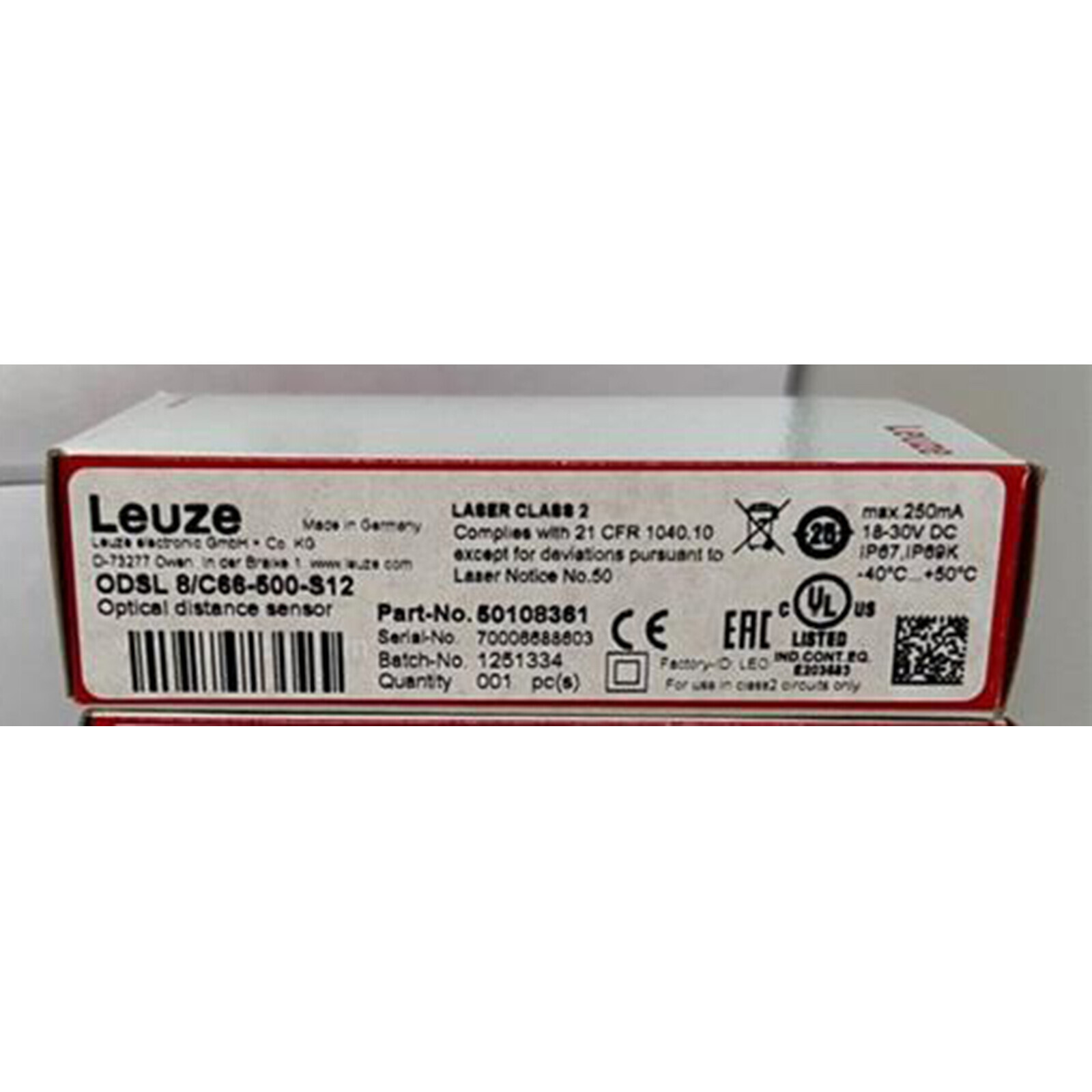 1PCS New LEUZE ODSL 8/C66-500-S12 50108361 Optical distance sensor #A6-37