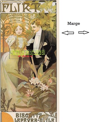 Flirt - Lefevre-Utile cookies - Mucha - with 10cm margin!! A3 Plasticized