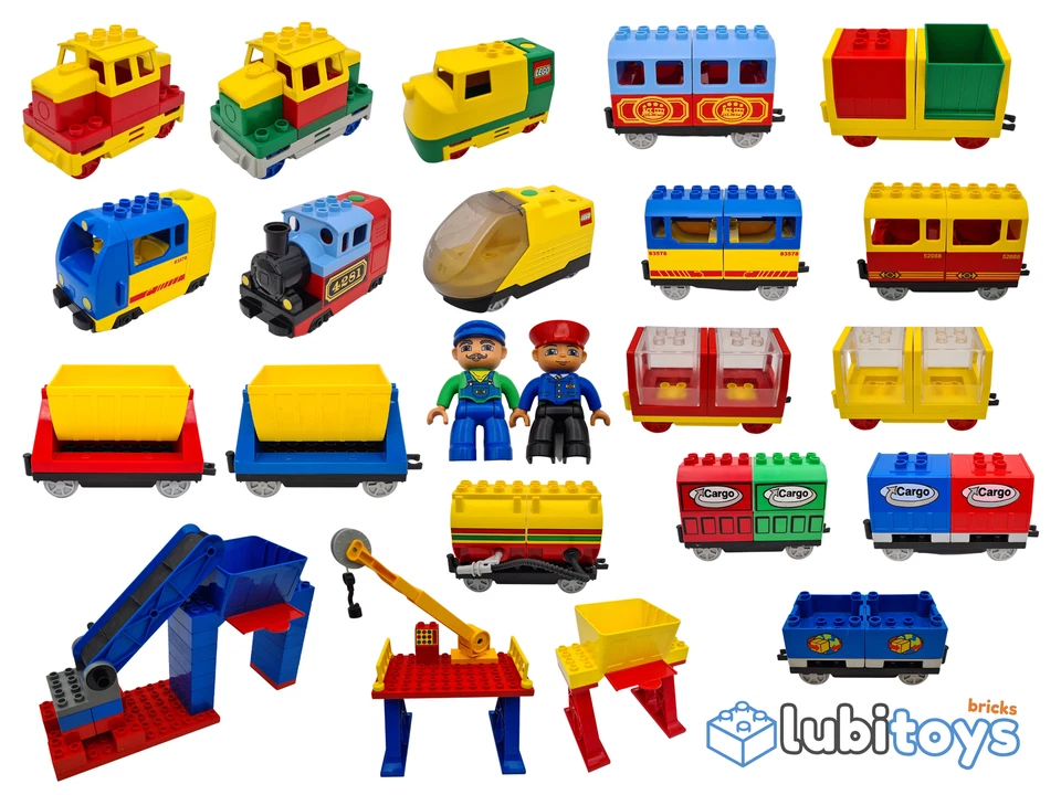 Lego® DUPLO Eisenbahn TRAIN Lokomotive Waggons Station Bahnhof ELEKTRISCH Zug - Bild 1 von 1