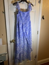 Rue 21 Women Small Midi Maxi Summer Sundress Floral Casual Blue Adult Formal