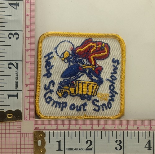 Snowmobiles Stamp Out Snowplows Patch Crest Badge f10 - Picture 1 of 1