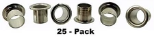 25pc. Nickel-Plated 1/4" Vintage-Style Guitar Tuner Bushings/Ferrules 