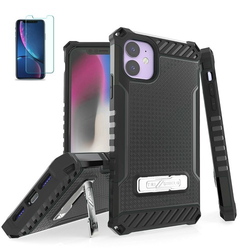 Military Grade Shockproof Hybrid Case w/Stand Cover+Tempered Glass for iPhone 11 - Picture 12 of 22