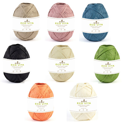 DMC ECO VITA RAFFIA Garn - 100% Holzfaser - Bastgarn zum Häkeln, Stricken, Weben