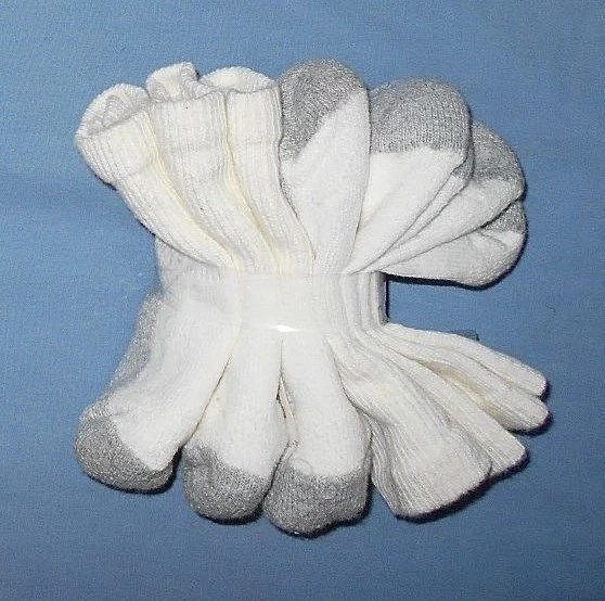 Vintage Hanes Rare Infant Baby Boys 6 Pairs Crew Sports Socks Sz 3-12 HTF