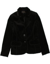 Luisa Spagnoli Womens Velvet 2 Button Blazer Jacket It 42 Medium Black Ac17