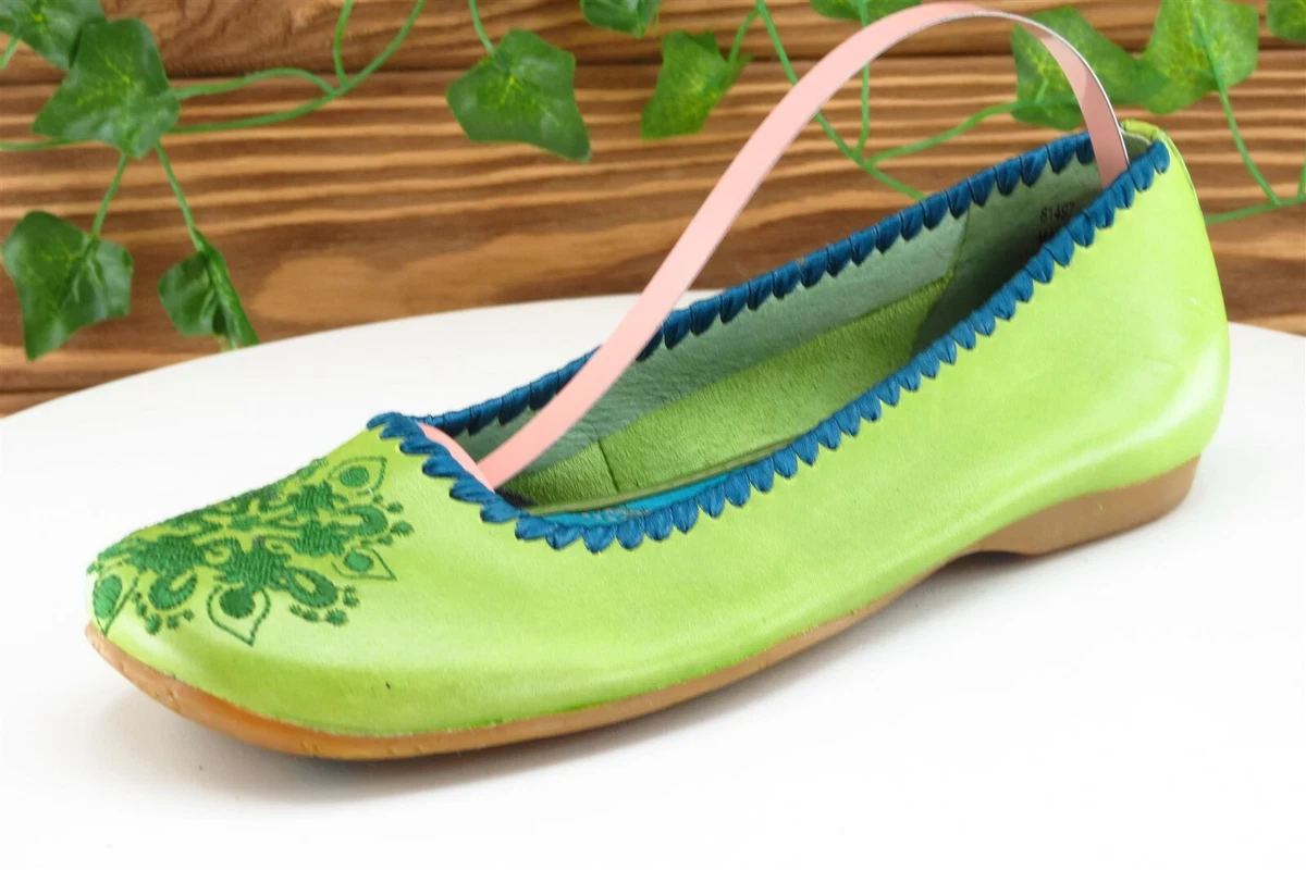 Indigo by Clarks Women Sz 5 M Green Flat Leather Shoes eBay
