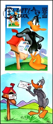 Scott 3306 33 Cents Daffy Duck Melissa Fox Hand Painted FDC 4 Of 5