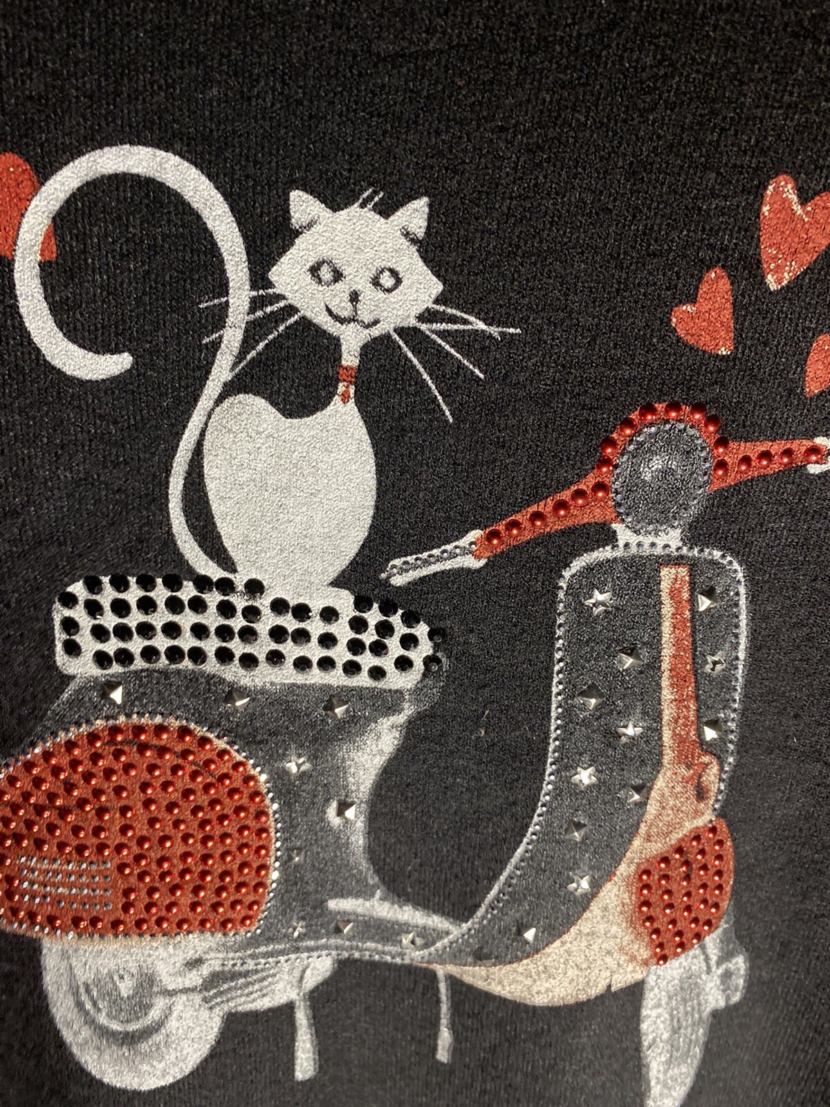 Vinizbena. Blusa De Moda, Gatita.  Regular size (L) Color Negro (Damas)3D.