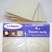 4 Felt Self Adhesive Cream Pads Protects Wood Vinyl Laminate Floors 7cm x 7cm