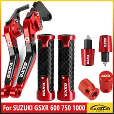 USA CNC Handle Grips Cap Brake Clutch Levers Set For SUZUKI GSXR 600 750 1000