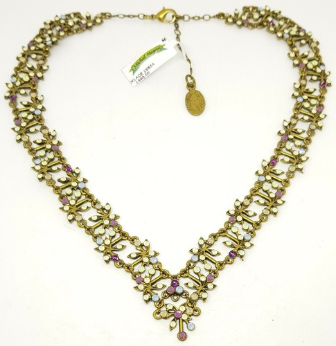 Collar Hermoso Joyería Michal NEGRIN Cristales Flores Hecho en Israel - Imagen 5 de 11