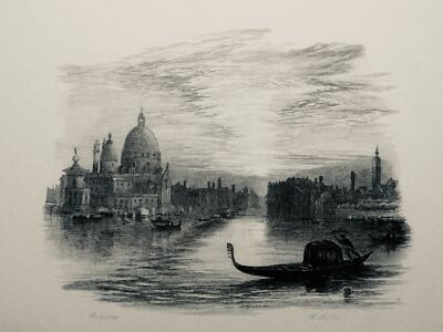 um 1872 Originaldruck VENEDIG - THE NEXT SWEET EVEN von W. Miller / B. Foster
