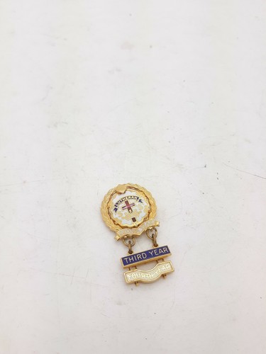 Spilla vintage luterana evangelica primo terzo anno corona corona croce oro pieno - Foto 2 di 5