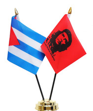 Cuba & Che Guevara Double Friendship Table Flag Set