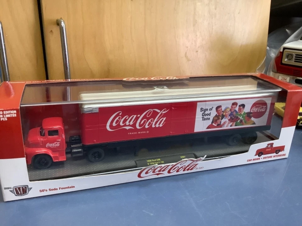 Coke cola M2 MACHINES Hauler 1956 Ford COE & 56 Ford pickup - Image 4 of 4