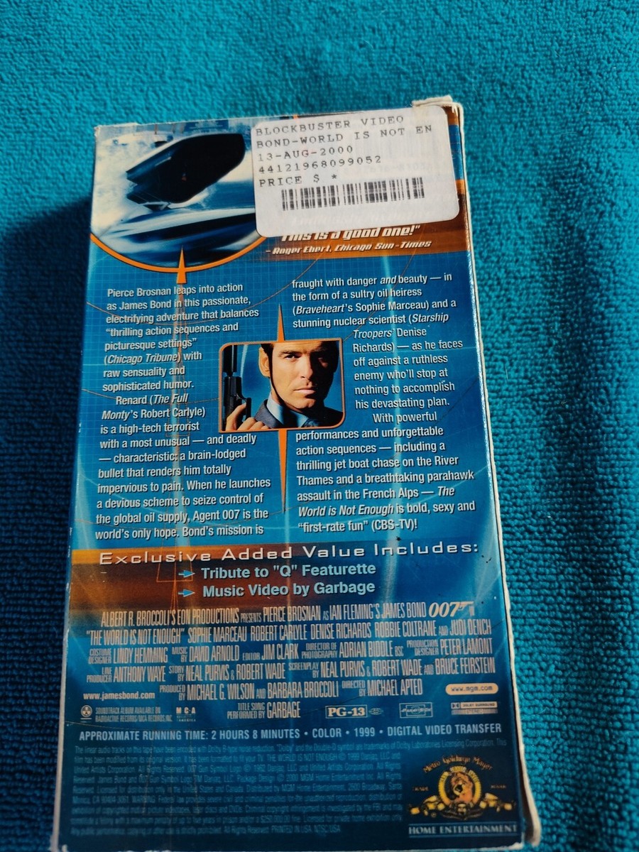 007,The World Is Not Enough (VHS, 1999) | eBay