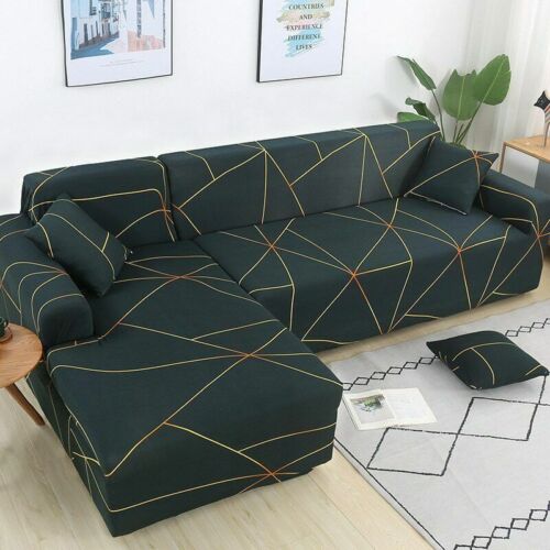 Funda elástica de sofá en forma de L sofá funda elástica esquina sofá funda sin mangas - Imagen 1 de 38