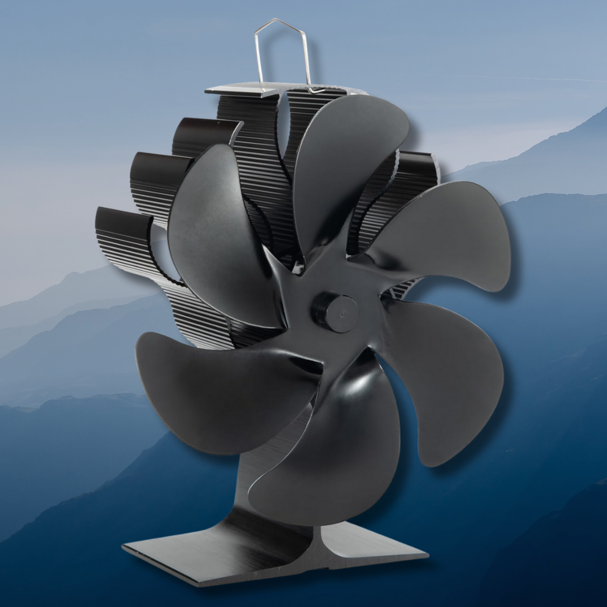 Heat Powered Stove Fan, 5 Blades Silent Operation for Wood/Log Burner/Fireplace