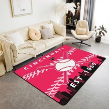Boys Baseball Area Rug 5x7 for Teens Youth,Baseball Team Carpet for Gift,Spor...