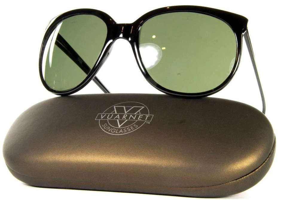 259 $ новый винтажный Vuarnet 002 черный солнцезащитные очки PX3000 зеленый минеральное стекло линзы - Изображение 2 из 4