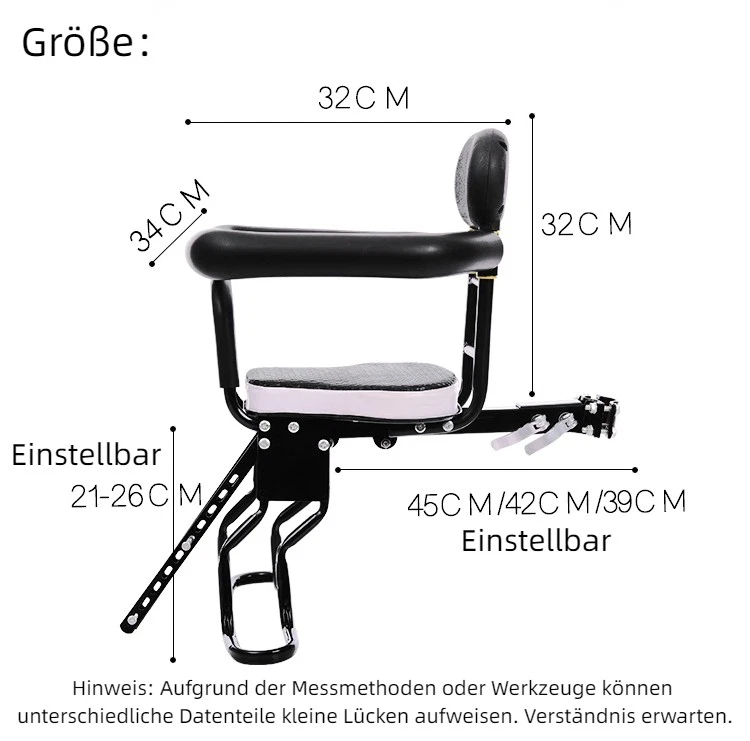 Fahrrad Kindersitz Sicherheits Vorne Montiert Mountain Bike Baby Sitz Last 80 kg - Bild 4 von 4