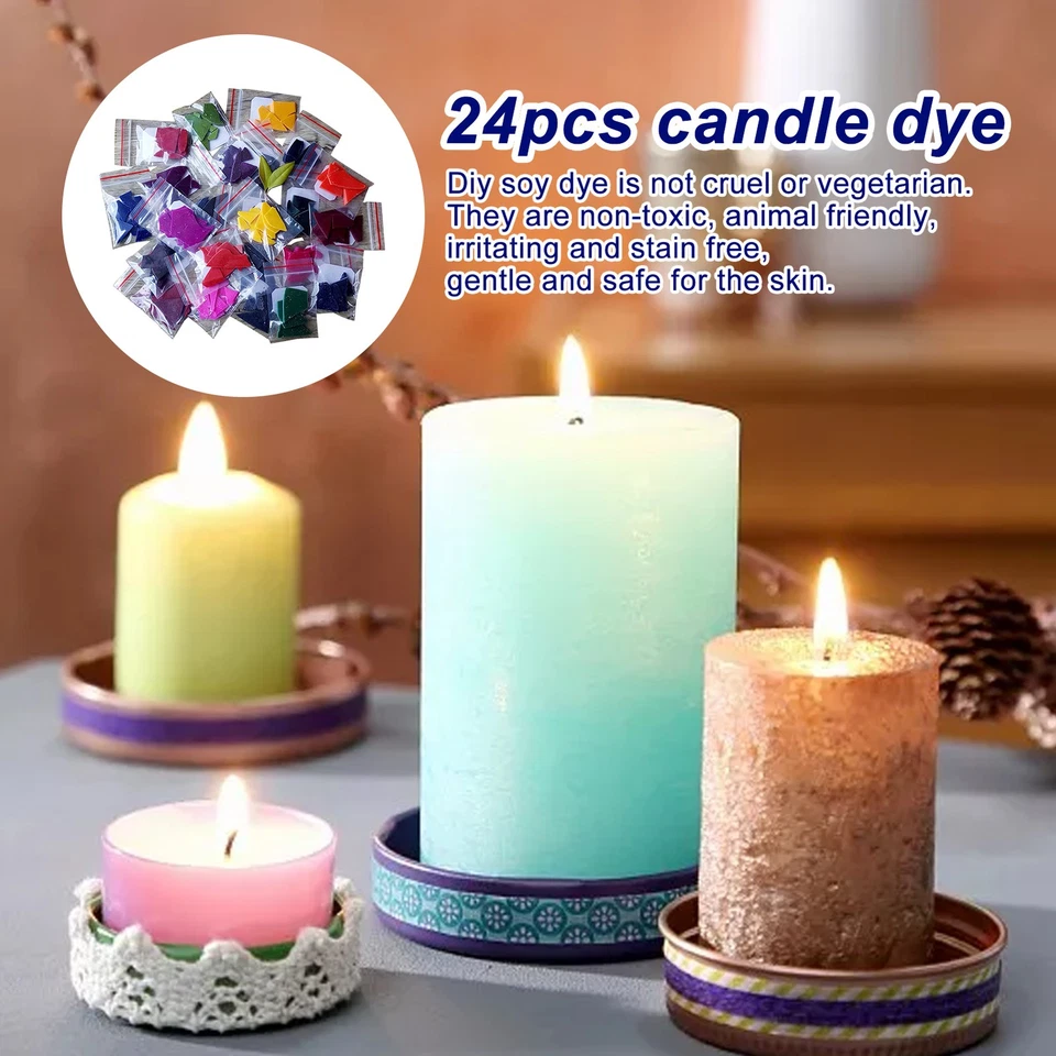 24 Color Candle Dye Chips, Soy Wax Dye Flakes For Candle Making, Candle Coloring - Image 2 of 4