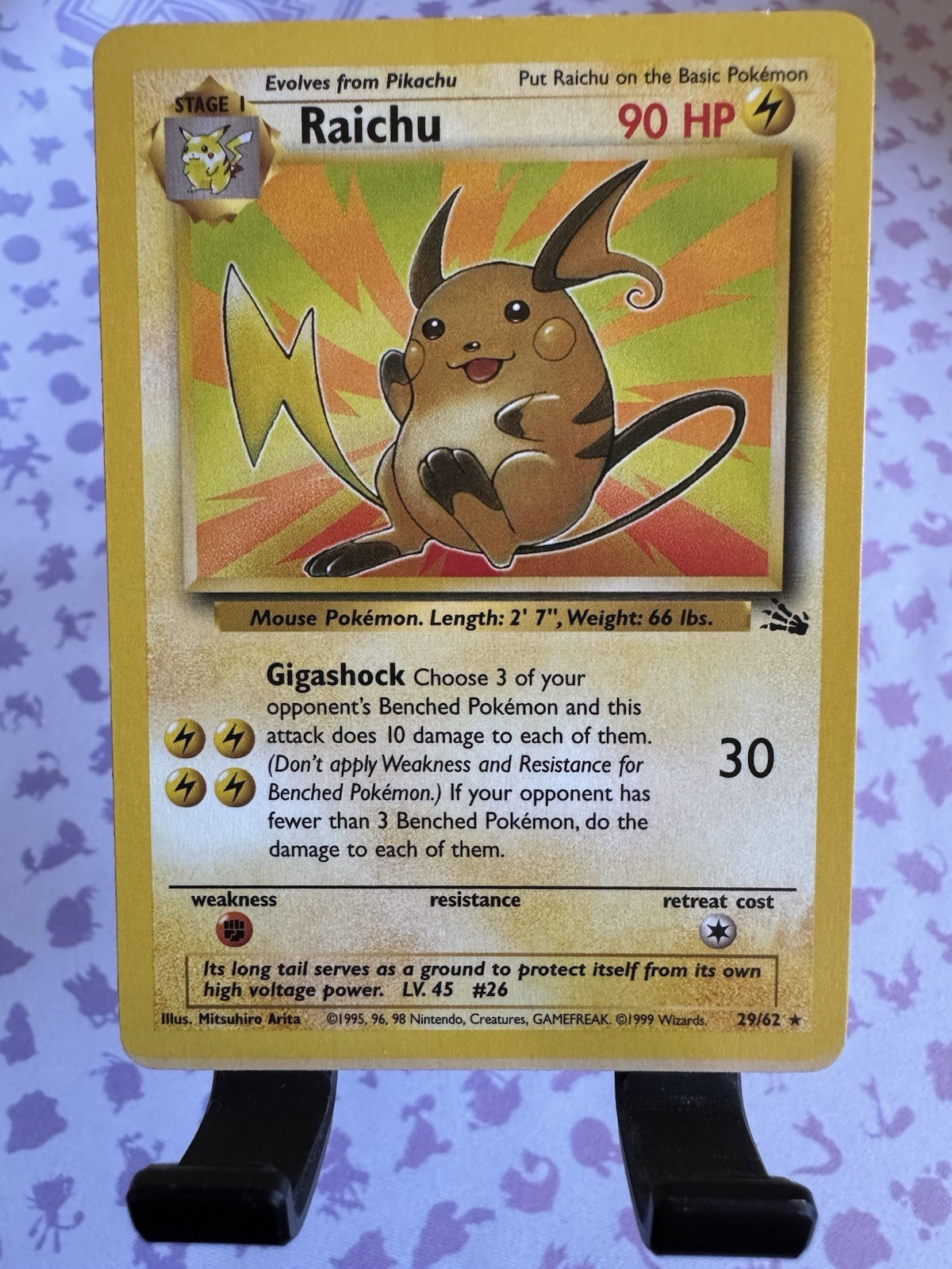 Raichu Fossil Unlimited English 29/62 Pokemon