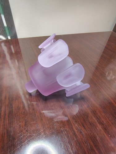 Vintage Dalzell Viking Glass Candle Peg Votive Holder Finnish Crown Amethyst 