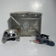 Microsoft Xbox Original Crystal Console With Controller Complete Good