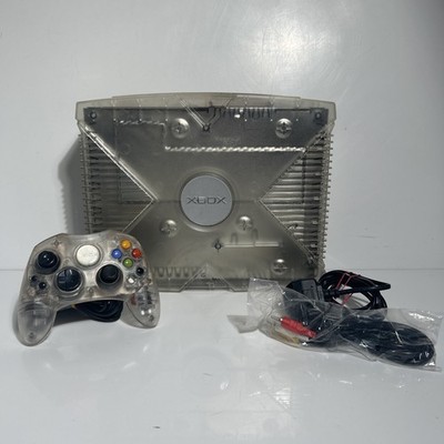 Microsoft Xbox Original Crystal Console With Controller Complete Good