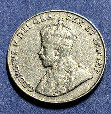 1935 Canada 5 Cents Nickel King George V  Canadian Coin VF