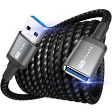 10ft USB 3.0 Extension Cable Type A Male to Female 5Gbps Braided Grey
