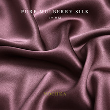 Mauve 100 Pure Mulberry Silk Fabric by the Yard 44" width 19 mm 6A Grade