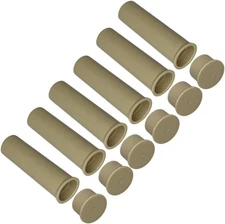 Pool Fence Deck Sleeves & Hole Caps - Tan 6 Pack - 1 Inch Pole Fencing, 