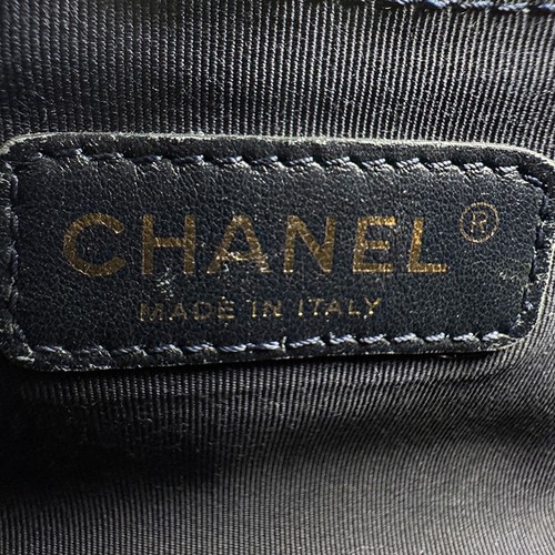 Auth CHANEL Boy Bag Chian Shoulder Bag Green Velvet/Wool/Goldtone - z6864 - Picture 12 of 13