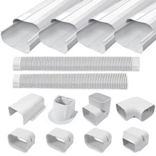 3'' 17 Ft PVC Decorative Pipe Line Cover Kit for Ductless Mini Split Air Cond...