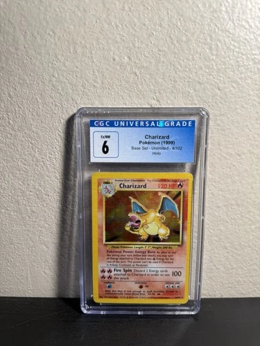 Pokemon Charizard 1999 Base Set Unlimited Holo #4/102 CGC 6