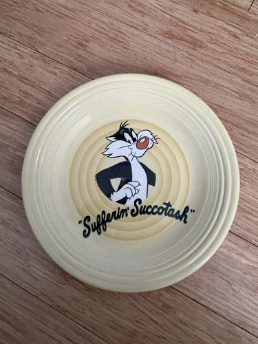 Fiesta Ware Looney Tunes Sylvester Yellow Dinner Plate 10.5" Sufferin' Succotash