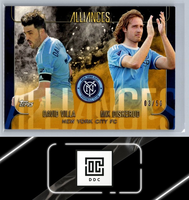 2015 Topps Apex MLS #A-1 David Villa / Mix Diskerud Alliances Gold #/50