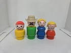 Vintage Fisher Price little people family lot/4: Cowboy Dad Mom Boy Girl