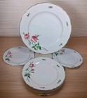 Set of 4 CHRISTINEHOLM Porcelain ROSE Pattern Dishes Dinner Bread Salad Plates — photo 1