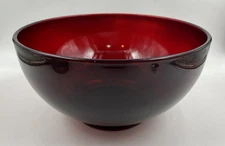 Anchor Hocking Royal Ruby Punch/Popcorn Bowl 10” Inch Diam Depression Glass