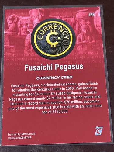 Moneda Cardsmiths 2024 serie 4 #58 Fusaichi Pegasus - Imagen 2 de 2