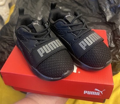 Neue authentische Puma Wired Run Pure Kinder Turnschuhe dreifach schwarz UK Kinder 5 EUR 22